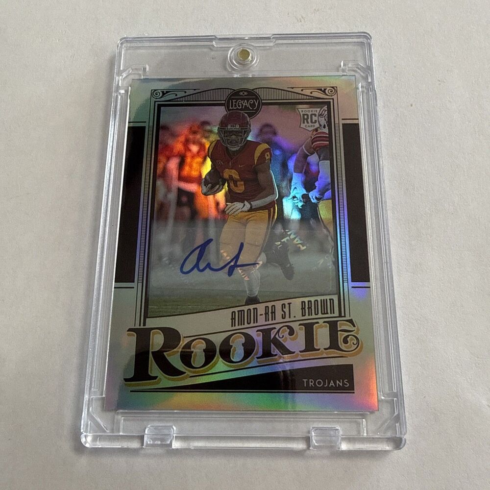 🔥🔥2021 Legacy Premium Penmanship Amon-Ra St Brown #155 Rookie Auto RC